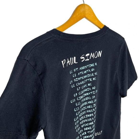 PAUL SIMON 2017 Double Graphic Spell Out Concert Tour Short Sleeve T Shirt - Picture 6 of 8